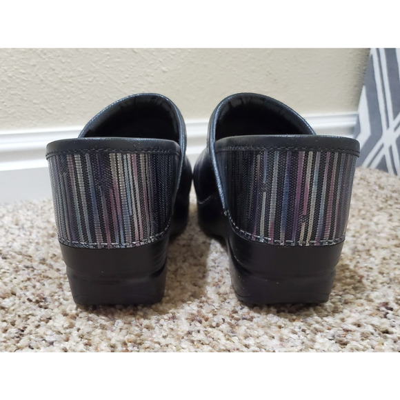 Dansko XP Rainbow Striped Metallic Patent Leather Clogs 36 US 5.5-6 - Picture 9 of 12